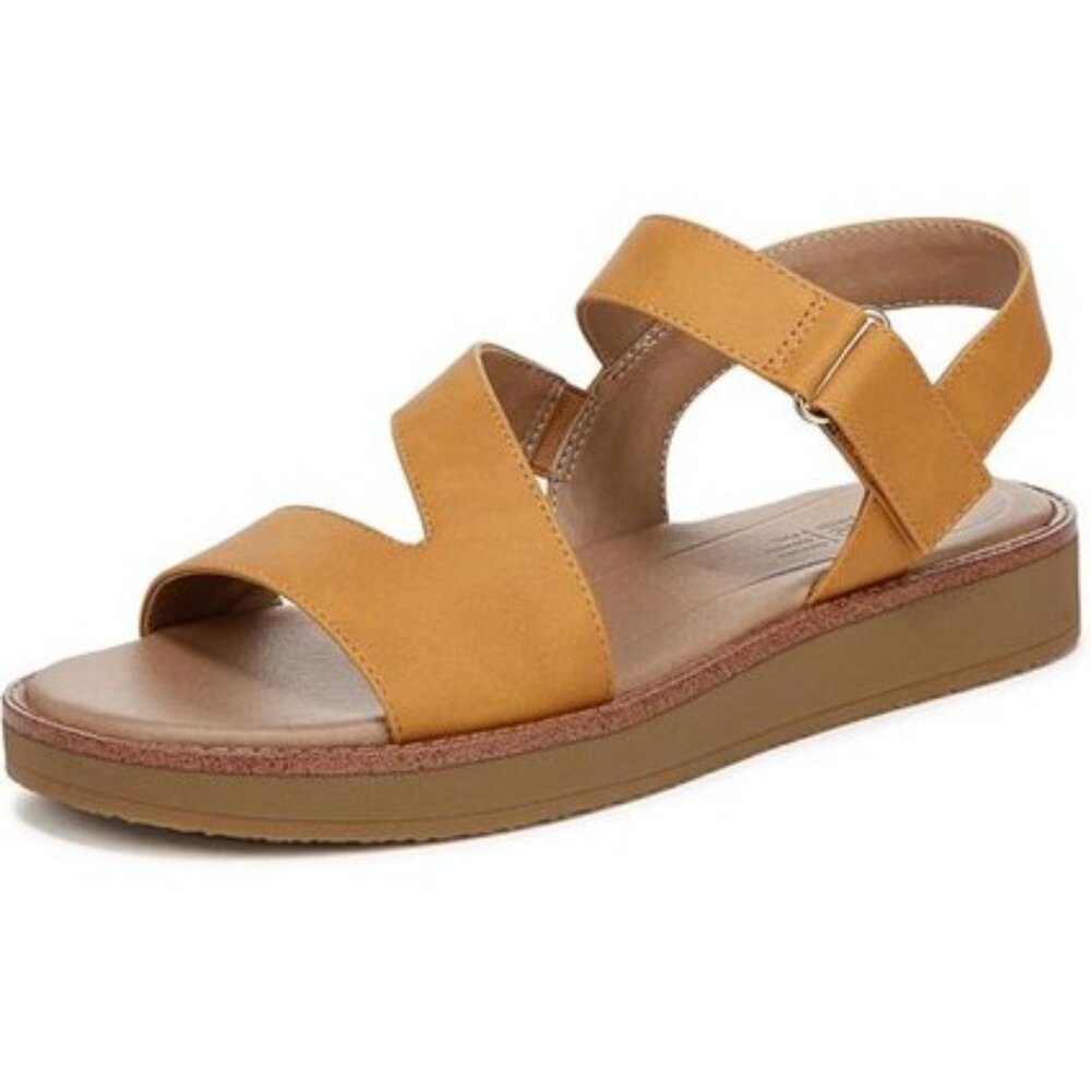 LifeStride Waverly Faux Leather Strappy Sandals Inca Gold Women’s 8W Wide NIB